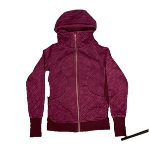 Lululemon Scuba Hoodie III Star Pixel Raspberry Bordeaux Drama Size 6 Full Zip
